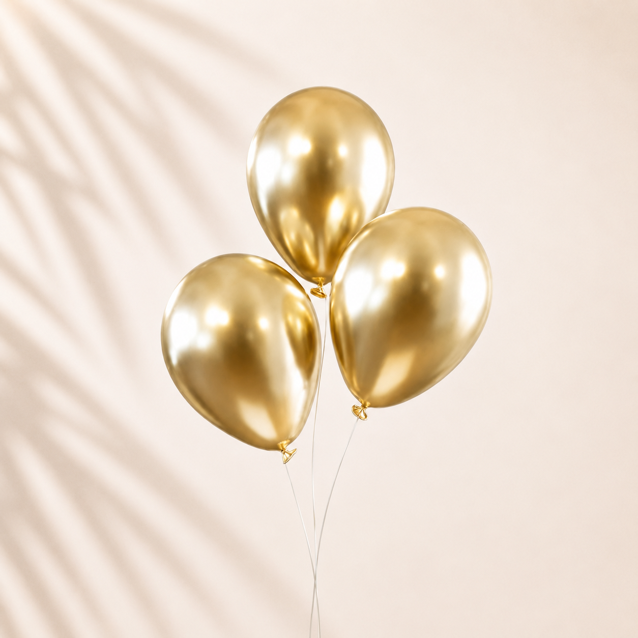 Helium Balloons Gold 3 Pieces