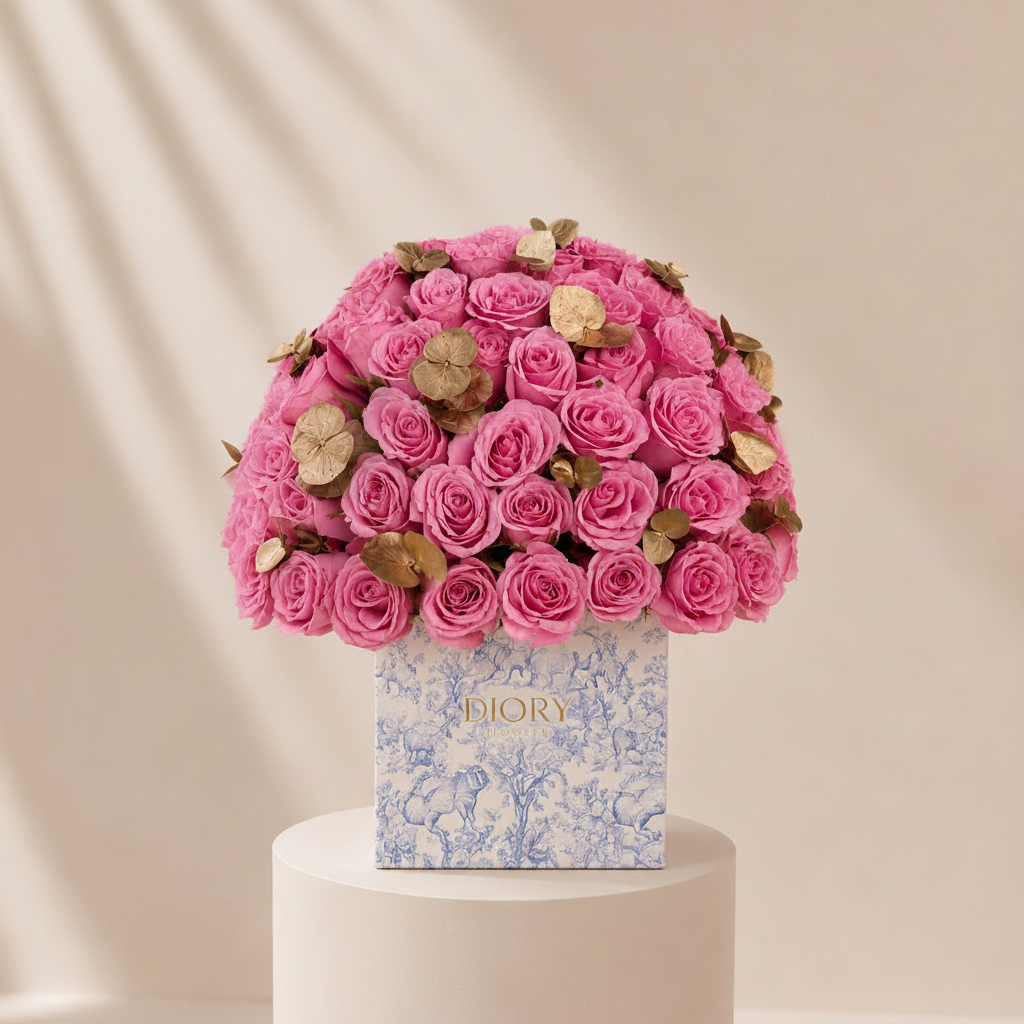 100 Pink Roses Box Diory Main image