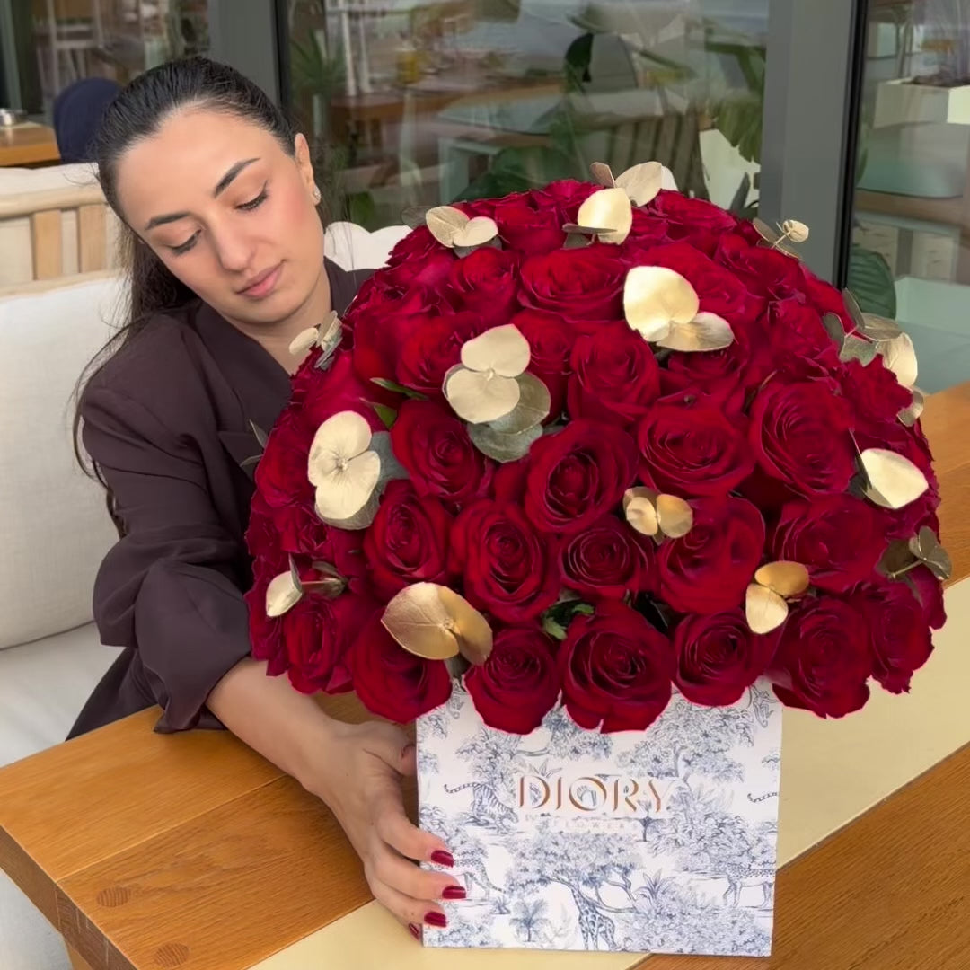 100 Red Roses Box Diory